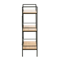 étagère chêne et métal laqué noir
