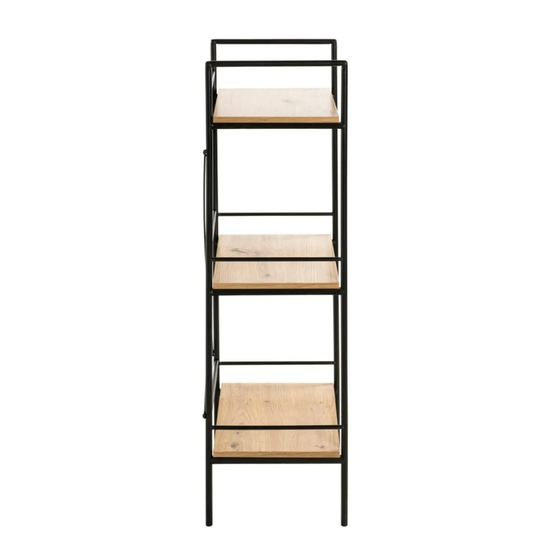 étagère chêne et métal laqué noir