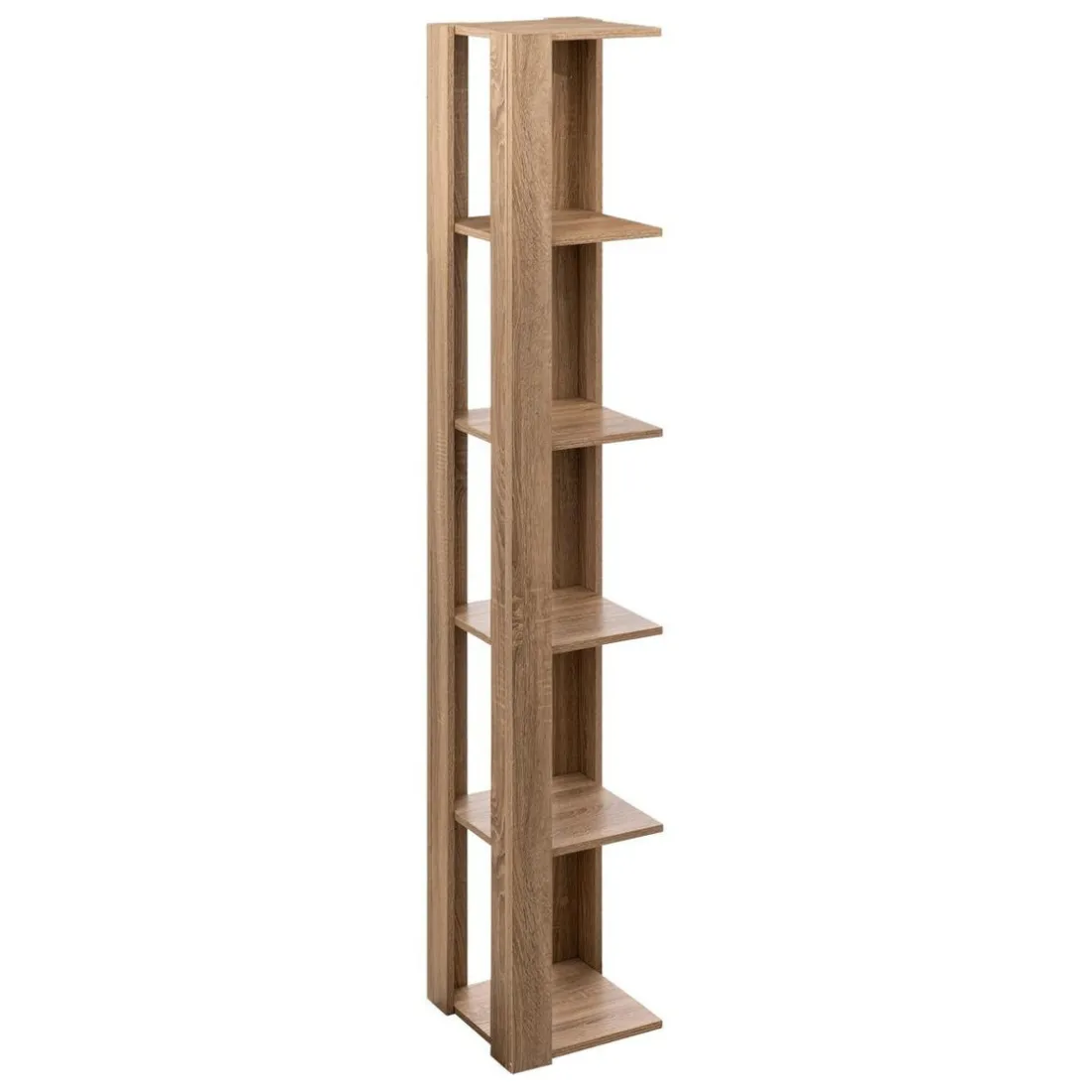 Étagère colonne d'angle effet chêne naturel beige