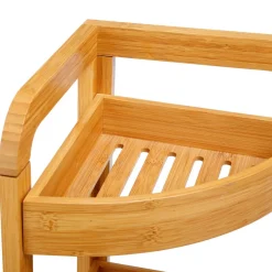 Étagère d'angle 3 niveaux 23 cm bambou
