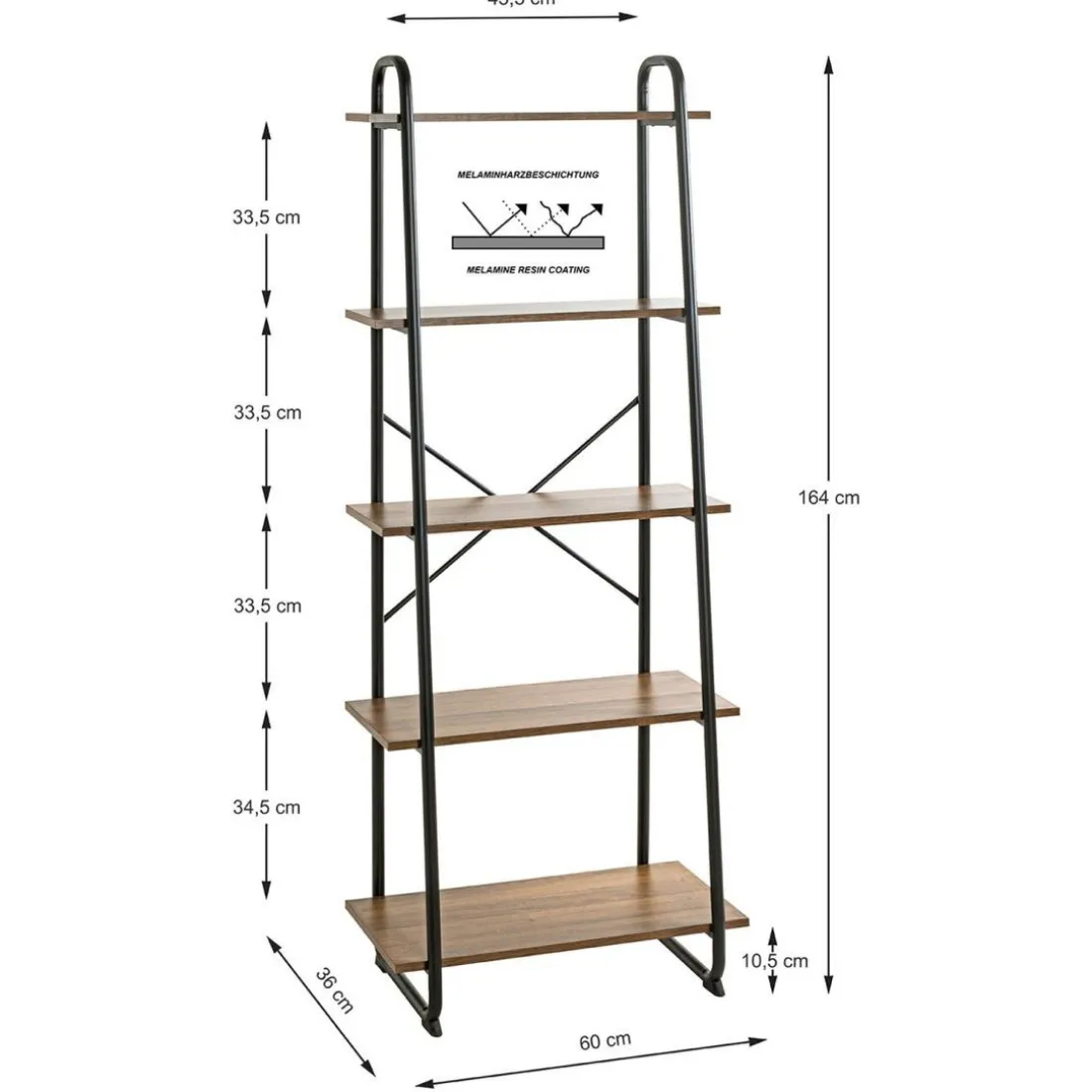 étagère de rangement en métal laqué noir