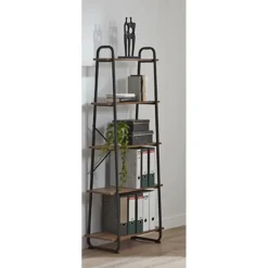 étagère de rangement en métal laqué noir