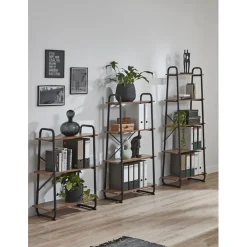 étagère de rangement en métal laqué noir