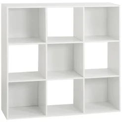 Étagère en Bois 9 Cases Mixe Blanc