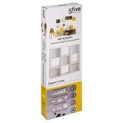 Étagère en Bois 9 Cases Mixe Blanc