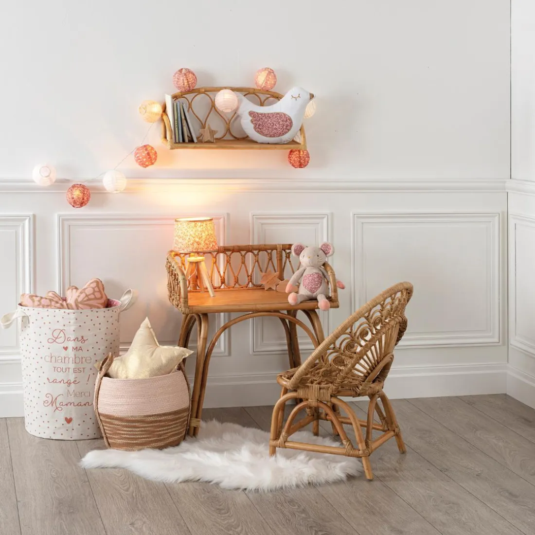 Étagère en Rotin beige