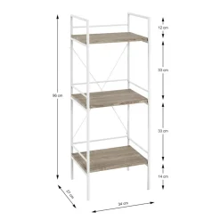 étagère en tube d'acier laqué blanc
