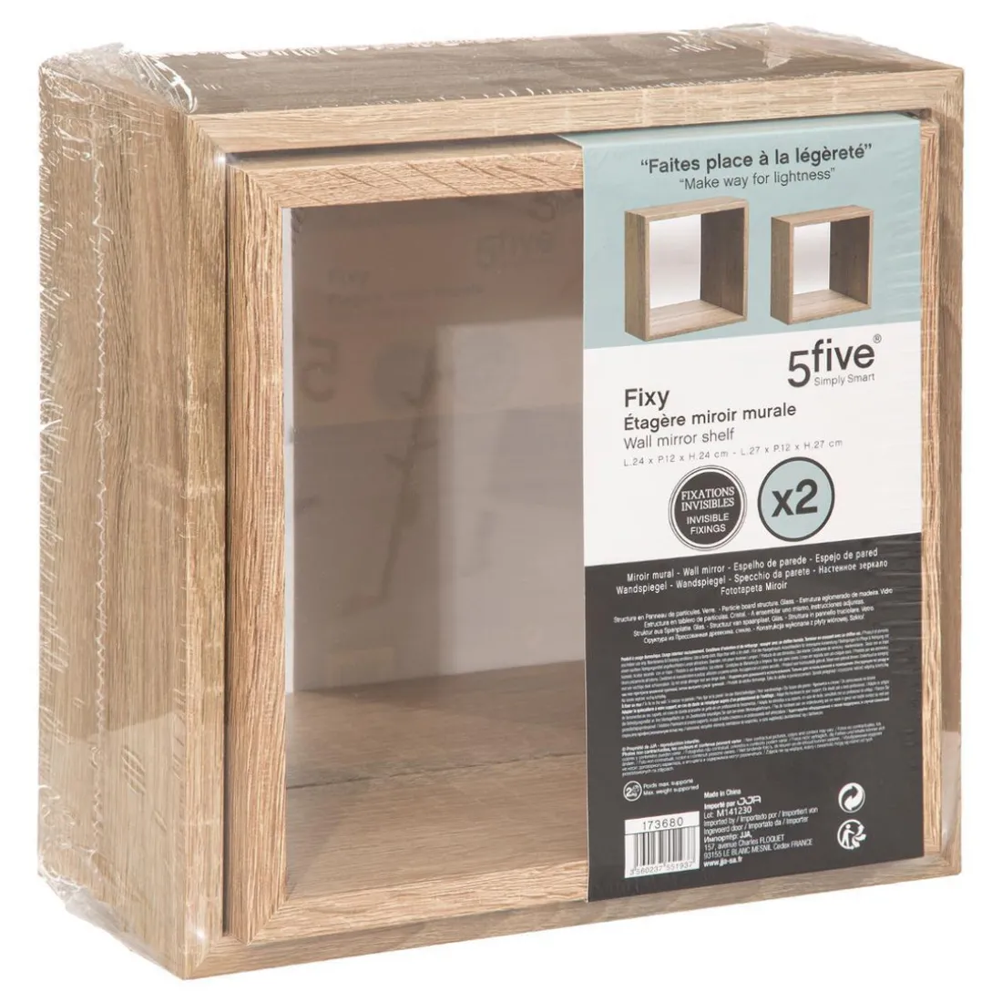 Étagère Fixy Miroir Club Nat x 2