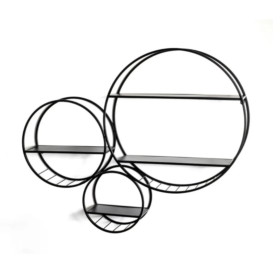 étagère murale design noir en tube d'acier laqué
