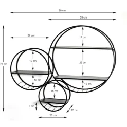 étagère murale design noir en tube d'acier laqué
