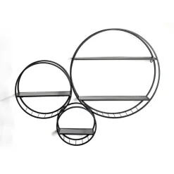 étagère murale design noir en tube d'acier laqué