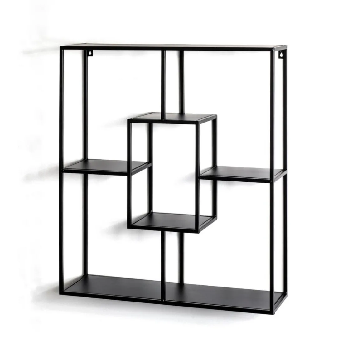 étagère murale tablettes en métal laqué noir