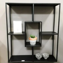 étagère murale tablettes en métal laqué noir