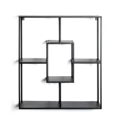 étagère murale tablettes en métal laqué noir