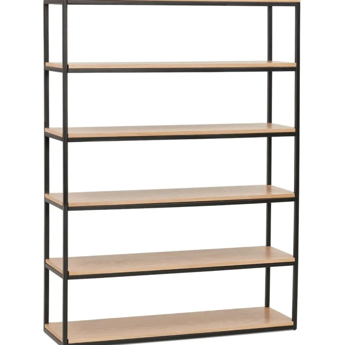 Étagère style industriel 'LIBERTY' en bois finition naturelle et métal noir