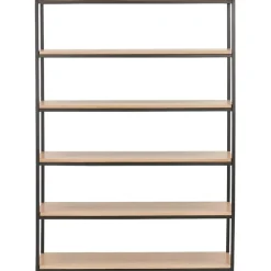 Étagère style industriel 'LIBERTY' en bois finition naturelle et métal noir