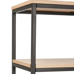 Étagère style industriel 'LIBERTY' en bois finition naturelle et métal noir