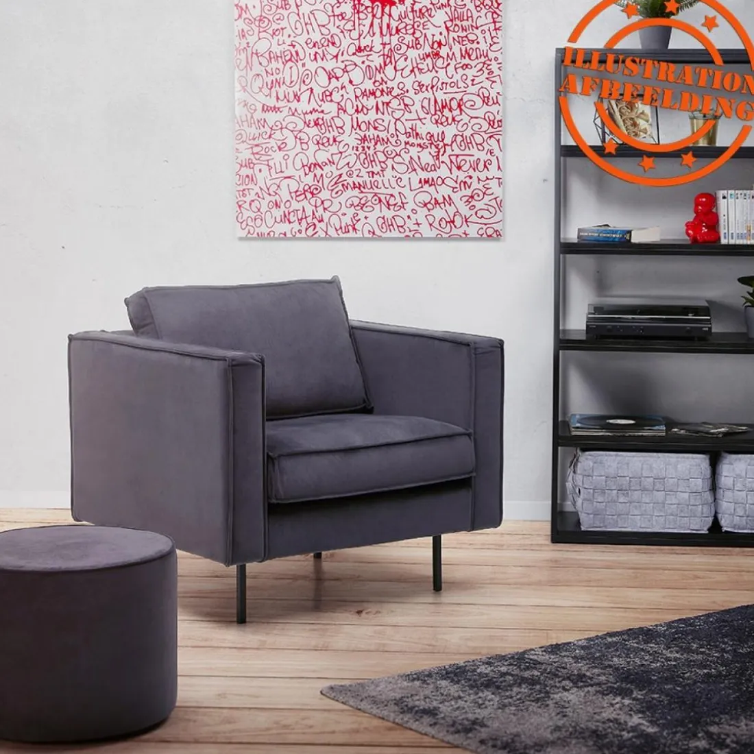 Étagère style industriel 'LIBERTY' en bois et métal noir