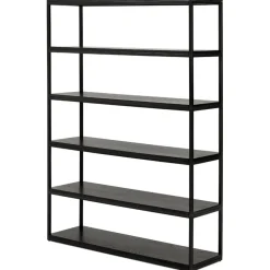 Étagère style industriel 'LIBERTY' en bois et métal noir