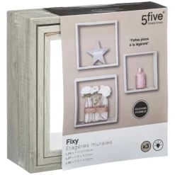 Étagères murales cubes chêne gris