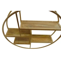 Étagères Ronde Girane Métal Or et Bois