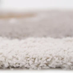 TAPIS BOHEMIAN ROND TAUPE DAISY