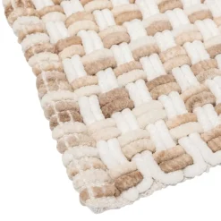 Tapis de bain tressé taupe