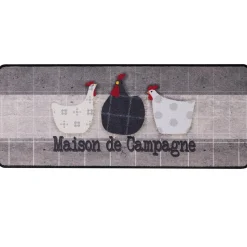 Tapis de Cuisine Poules DORKING Gris