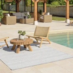 Tapis d’extérieur rectangulaire gris et blanc QUENTIN