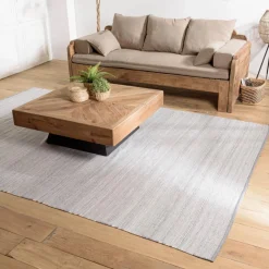 Tapis d’extérieur rectangulaire gris et blanc QUENTIN