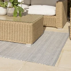 Tapis d’extérieur rectangulaire gris et blanc QUENTIN