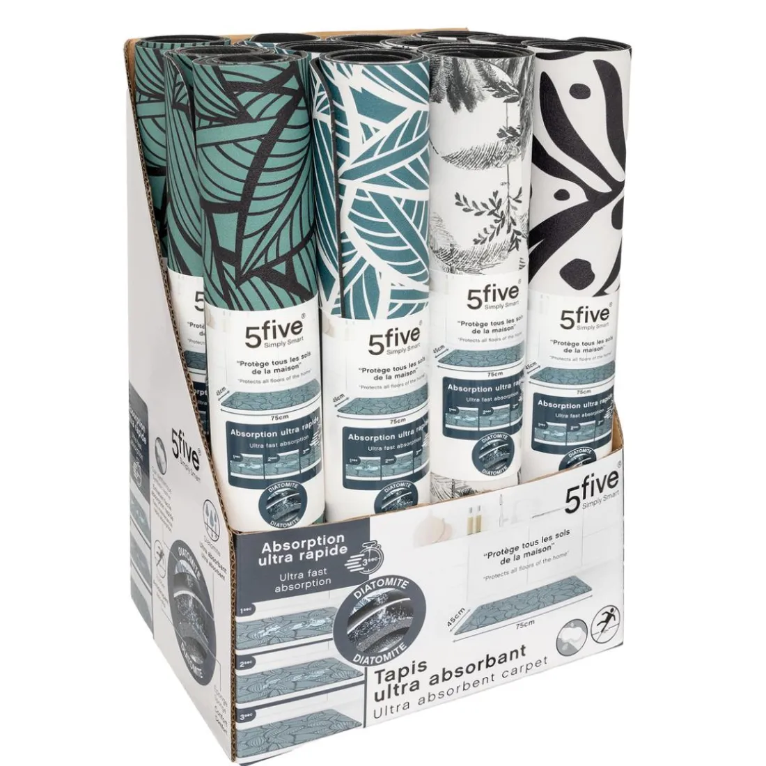 Tapis diatomite vert et noir