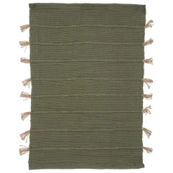 Tapis en coton avec pompon en jute