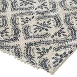 Tapis en Coton Imprimé Box Gris modèle D