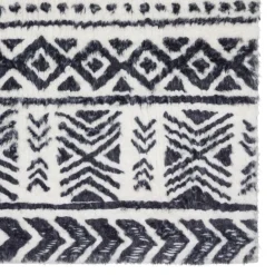 Tapis en fausse fourrure noir et blanc