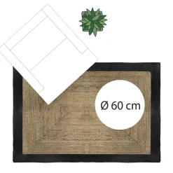 Tapis en Jute à Bord Noir