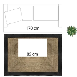 Tapis en Jute à Bord Noir
