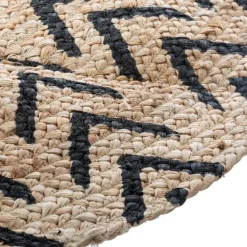 Tapis en Jute Rond Imprimé chevron Living
