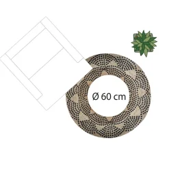 Tapis en Jute Rond Imprimé chevron Living