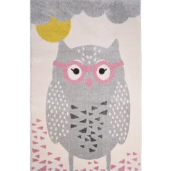 Tapis enfant hibou à lunettes 100x150cm POPPY