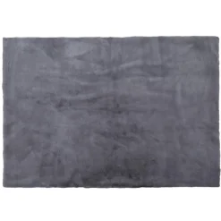 Tapis Imitation Poil Fin Gris 120x170cm en polyester