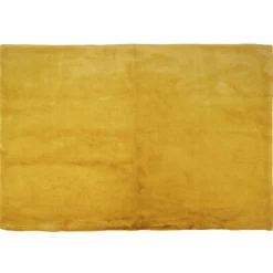 Tapis Imitation Poil Fin Moutarde 120x170cm en polyester