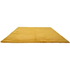 Tapis Imitation Poil Fin Moutarde 120x170cm en polyester