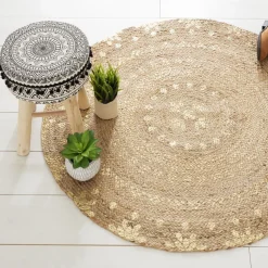 Tapis Juté Doré Brillant