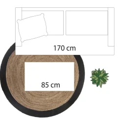 Tapis jute noir - Mood D120