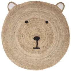 Tapis Jute Tête Ourson