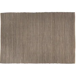 Tapis rectangulaire en jute et coton couleur sable et noir QUENTIN