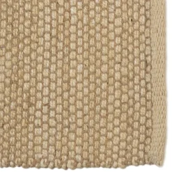 Tapis rectangulaire en jute et coton beige QUENTIN