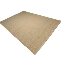 Tapis rectangulaire en jute et coton beige QUENTIN