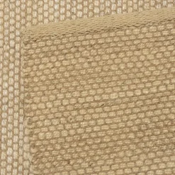 Tapis rectangulaire en jute et coton beige QUENTIN